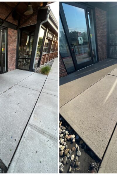 before and after restaurant entrance