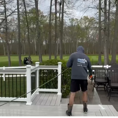 power wash deck - waders power washing