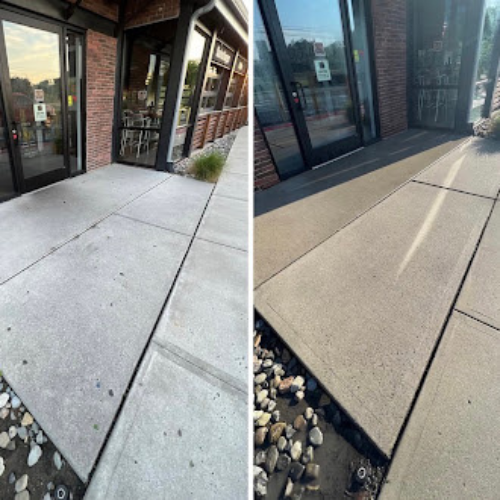 Gum removal - before and after waders power washing